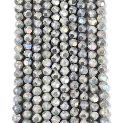 Ombre Effect Dyed Electroplate Opaque Glass Beads Strands EGLA-Q130-01A-02-1