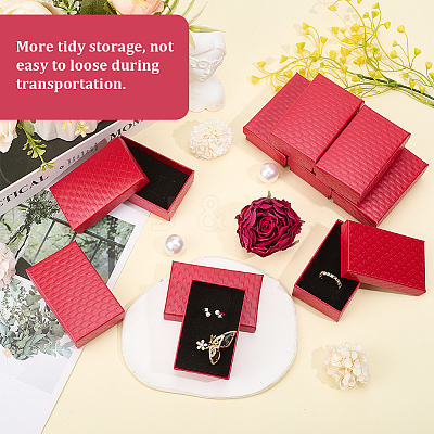 15Pcs Rhombus Textured Cardboard Jewelry Boxes CBOX-DJ0001-03C-1
