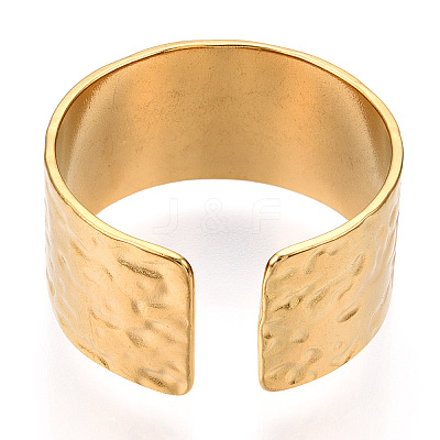 304 Stainless Steel Open Cuff Finger Ring Components STAS-WH0047-69G-1
