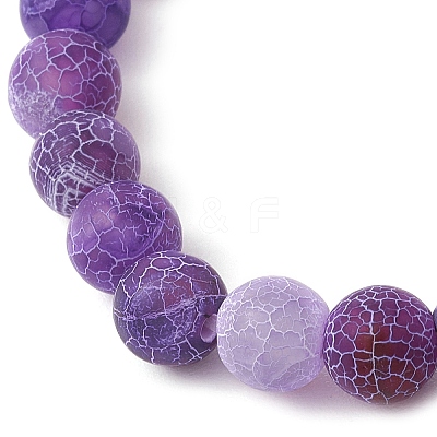Natural Weathered Agate Beads Stretch Bracelets for Women BJEW-JB11412-02-1