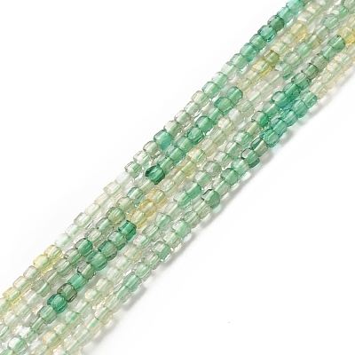 Synthetic Green Yellow Quartz Beads Strands G-G989-B03-1