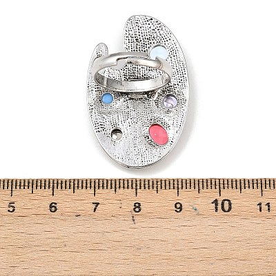 Adjustable Alloy with Resin Finger Rings RJEW-Z120-01AS-1