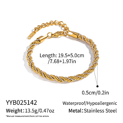 304 Stainless Steel Rope Chain Bracelets for Women LS-AF5599-4-1