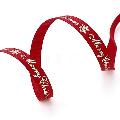 Polyester Grosgrain Ribbon for Christmas SRIB-P013-C02-1
