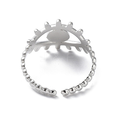 Non-Tarnish 304 Stainless Steel Open Cuff Ring Components X-STAS-F301-01P-1