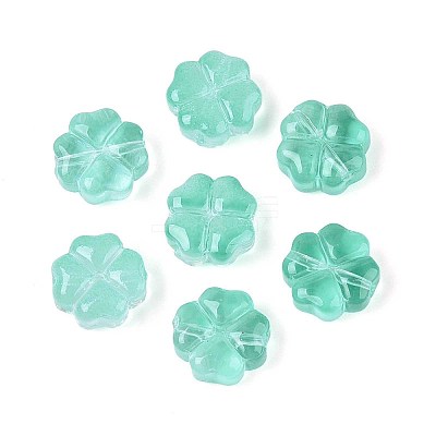 Transparent Spray Painted Glass Beads GLAA-N035-019-C04-1