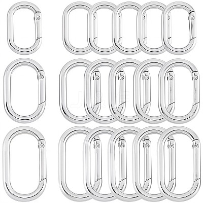 18Pcs 3 Styles Zinc Alloy Spring Gate Rings FIND-SP0001-13-1