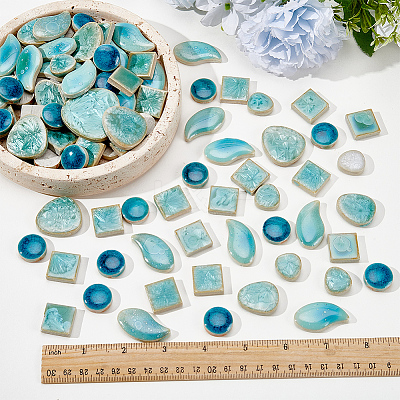 500G 4 Styles Handmade Porcelain Cabochons DIY-SP0007-70-1