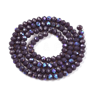 Electroplate Opaque Solid Color Glass Beads Strands EGLA-A044-P3mm-L11-1