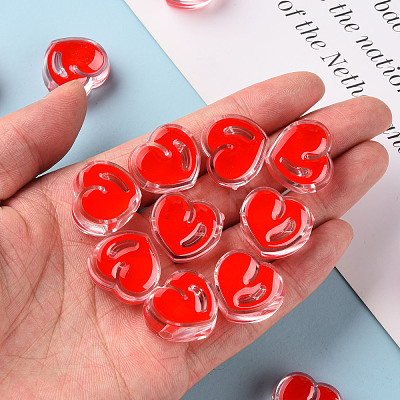 Transparent Enamel Acrylic Beads TACR-S155-004F-1