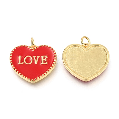 Brass Enamel Pendants KK-B027-03G-B-1