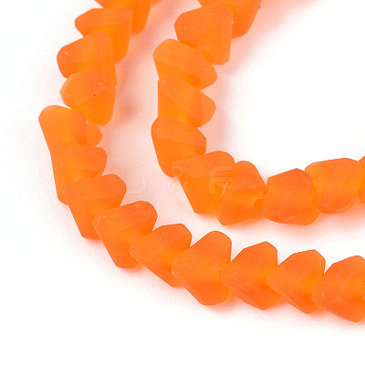 Frosted Transparent Glass Beads Strands GLAA-N016-4mm-09-1