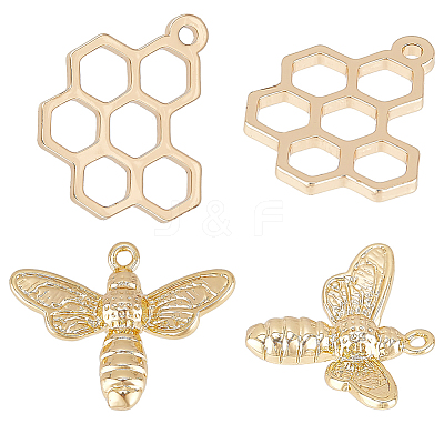 12Pcs 2 Style Brass Charms KK-BC0009-29-1