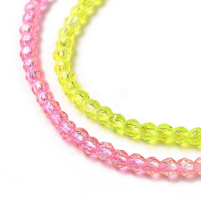 Transparent Gradient Color Glass Beads Strands GLAA-H021-01A-20-1