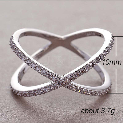 Simple Style Brass Cubic Zirconia Finger Rings FS-WG32029-01-1