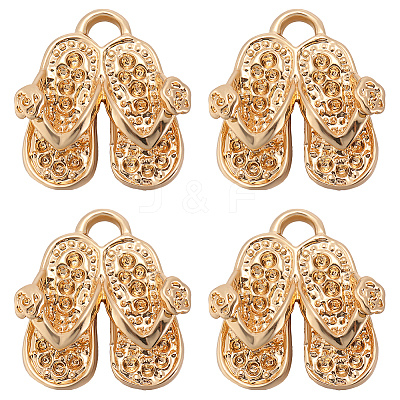10Pcs Brass Pendants Rhinestone Settings KK-BBC0014-39-1
