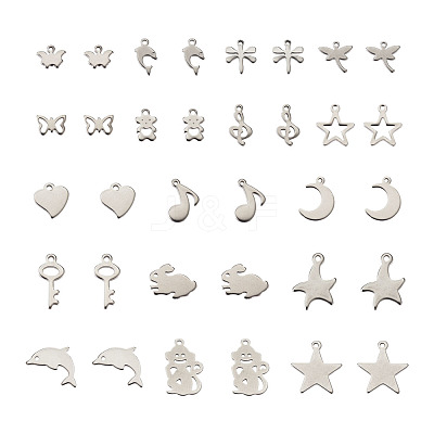 304 Stainless Steel Pendants STAS-TA0002-12P-1