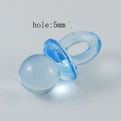 Dodger Blue Color Transparent Acrylic Baby Pacifier Pendants X-TACR-R16-5-1