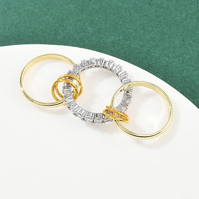 Brass Micro Pave Cubic Zirconia Finger Rings RJEW-D325-01PG-03-1
