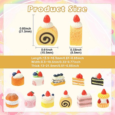44Pcs 11 Styles Cake Miniature Ornaments DJEW-CJ0001-29-1