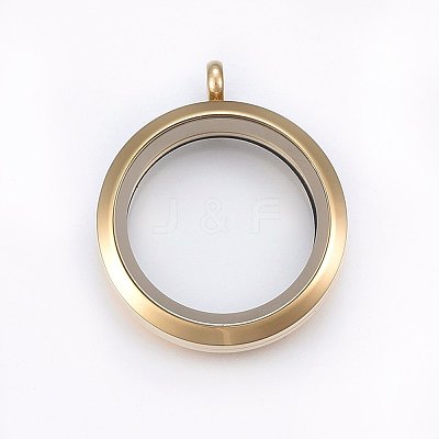 304 Stainless Steel Magnetic Floating Locket Pendants STAS-O103-35-1