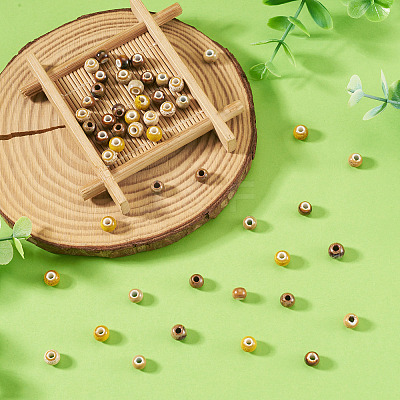 50Pcs 5 Colors Handmade Porcelain Beads PORC-TADJ0001-06B-1