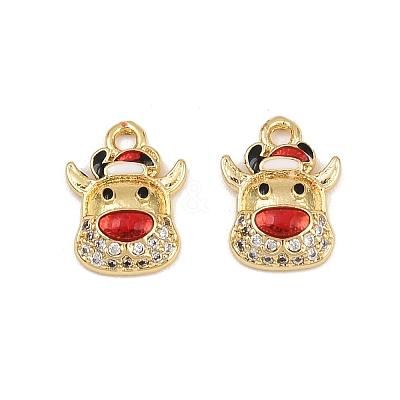 Brass Micro Pave Cubic Zirconia Charms LS-KK-Z129-01G-03-1
