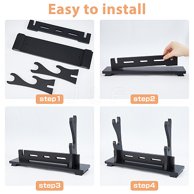 2-Tier Wooden Sword Katana Holder Stands ODIS-WH0081-11B-1