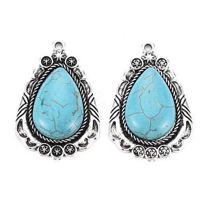 Tibetan Style Alloy Pendants PALLOY-S120-302AS-RS-1