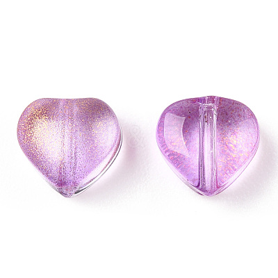 Transparent Spray Painted Glass Beads GLAA-R211-02-B06-1