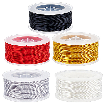 5Rolls 5 Colors 3-ply Nylon Milan Cord OCOR-OC0001-40B-1