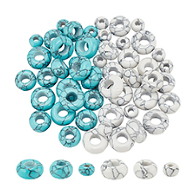 60Pcs 6 Styles Synthetic Turquoise Beads TURQ-PH0001-09-1