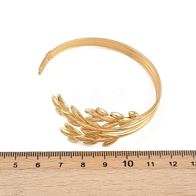 304 Stainless Steel Cuff Bangles for Women BJEW-D356-02A-G-1