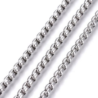 Tarnish Resistant 304 Stainless Steel Box Chains STAS-P219-23-F-1
