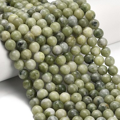 Natural Chinese Southern Jade Beads Strands G-Z158-A01-8mm-1
