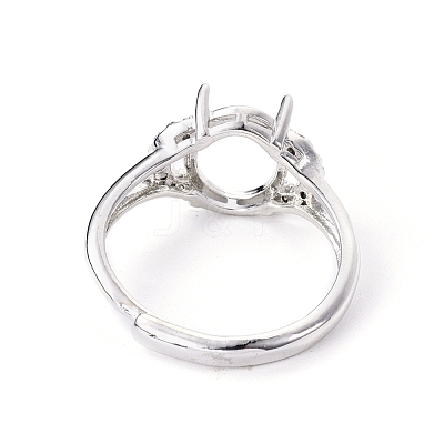 Adjustable Brass Solitaire Ring Settings KK-L193-06P-1