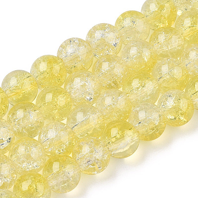 Transparent Crackle Baking Paint Glass Beads Strands X1-DGLA-T003-01A-15-1