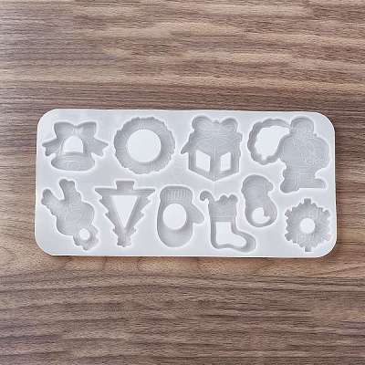 Christmas Theme DIY Tree/Santa Claus/Snowman Quicksand Silicone Molds DIY-E065-03-1