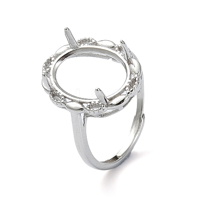 Adjustable 925 Sterling Silver 4 Prongs Ring Settings STER-K179-09P-1