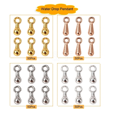 200Pcs 4 Colors Alloy Charms FIND-YW0001-41-1