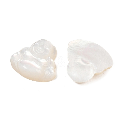 Natural White Shell Carved Cabochons SSHEL-B006-04-1