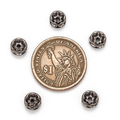 Brass Rhinestone Rondelle Space Beads RB-H035-22-1