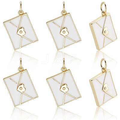10Pcs Rack Plating Brass Enamel Pendants KK-BBC0020-60G-01-1