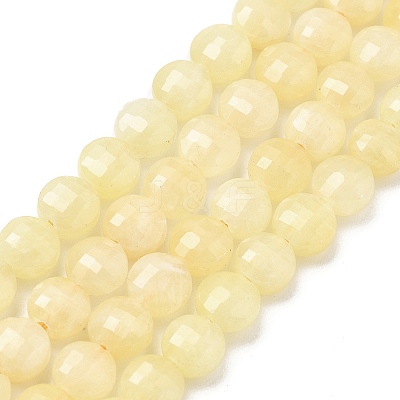 Natural Dyed White Jade Beads Strands G-C179-A6mm-08-1