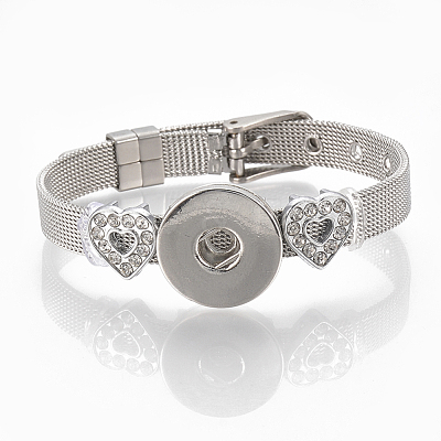 Alloy Rhinestone Snap Cord Bracelet Making BJEW-S136-02-1