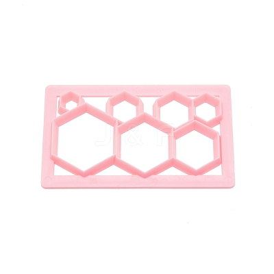 Hexagon Plastic Baking Cake Cutting Dies Mold DIY-WH0001-79-1