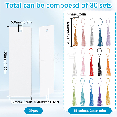 30Pcs 15 Colors Polyester Tassel Decorations OCOR-SP0001-16B-1