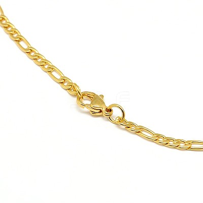 PVD Vacuum Plating 304 Stainless Steel Figaro Chain Necklace Making STAS-A028-N022G-1