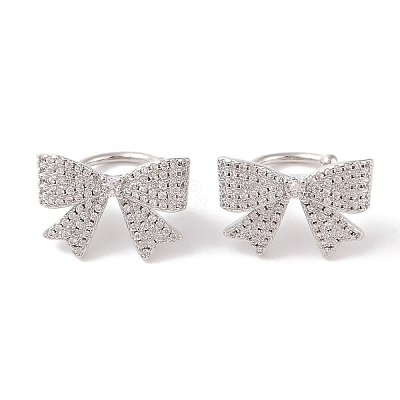Brass Micro Pave Clear Cubic Zirconia Cuff Earrings for Women EJEW-I305-22P-1