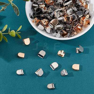 180Pcs 6 Style Zinc Alloy Ribbon Crimp Ends FIND-CA0004-51-1